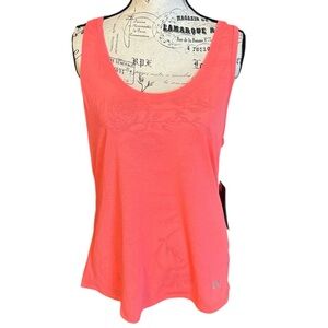 Under Armour Women's Racerback Tank Top Heat Gear Hot Pink Coral Size L New